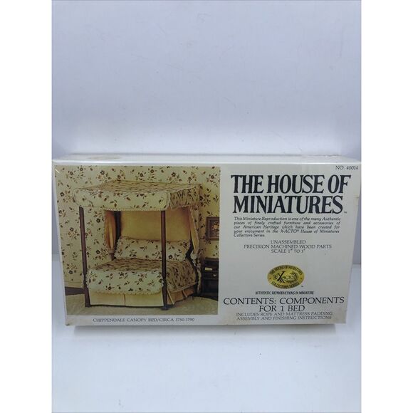 The House of Miniatures #40014 Chippendale Canopy Bed Dollhouse kit.Sealed. Read - Picture 1 of 16
